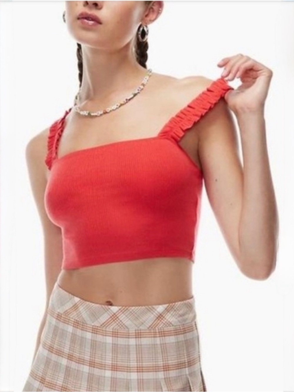 Aritzia Sunday Best Firecracker Ribbed Cropped Top